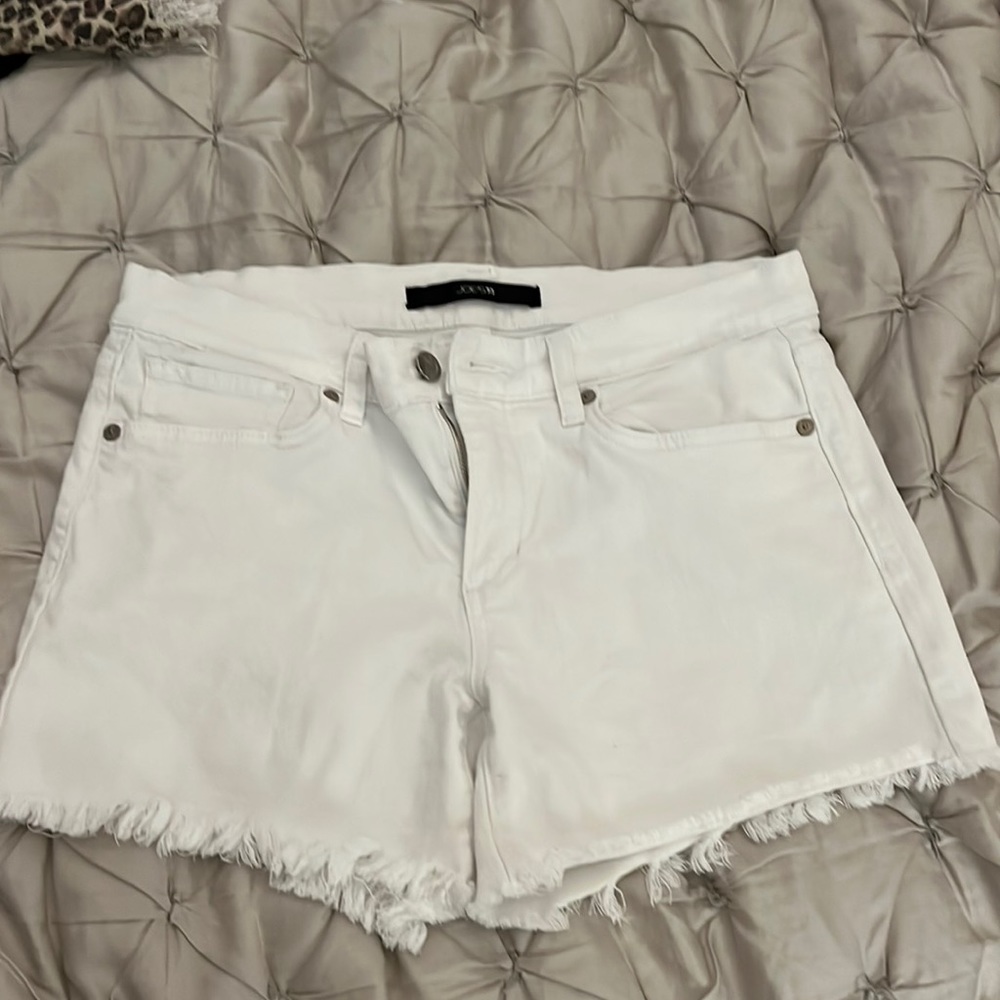 Joe Jean, white shorts fringed hem, size 29